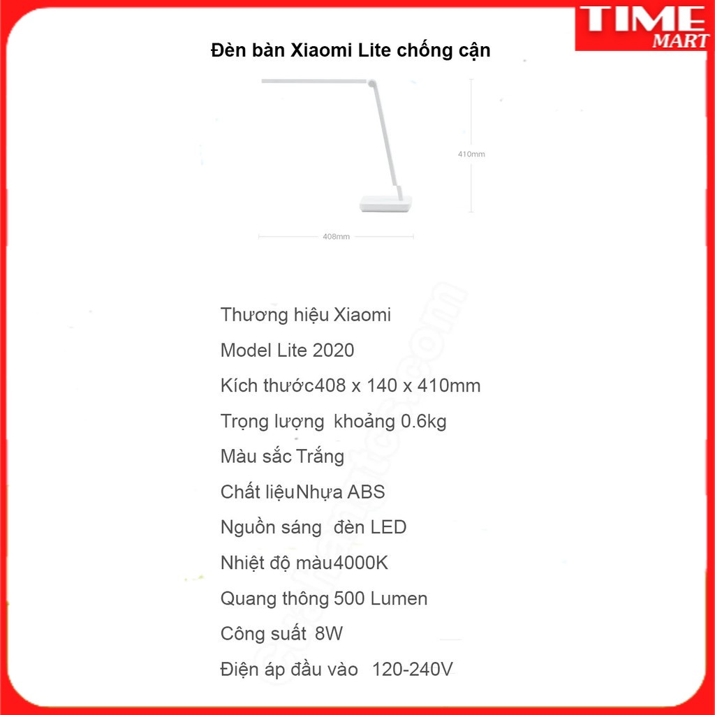 Đèn bàn Xiaomi Mijia lite chống cận.phù hợp với mọi lứa tuổi làm việc [TIME_MART siêu thị tiện ích gia đình]