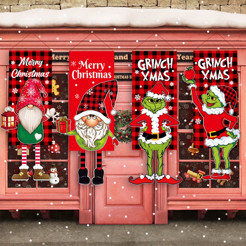 Dây cờ treo trang trí Giáng Sinh hình chân người tuyết/tuần lộc/ông già Noel