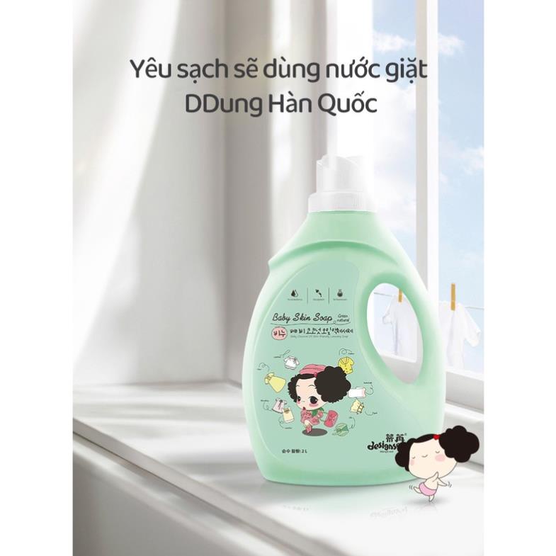 Nước xả giặt xà phòng ddung Hàn Quốc 2 in 1 2000ml, giặt siêu sạch, chuyên dùng cho mẹ và bé.