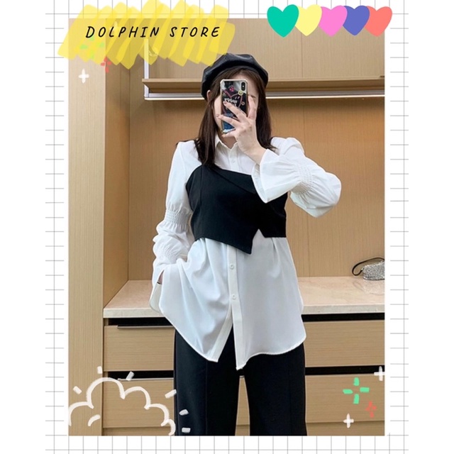 📍BIGSIZE Set áo sơ mi kèm áo gile bigsize📍 | BigBuy360 - bigbuy360.vn