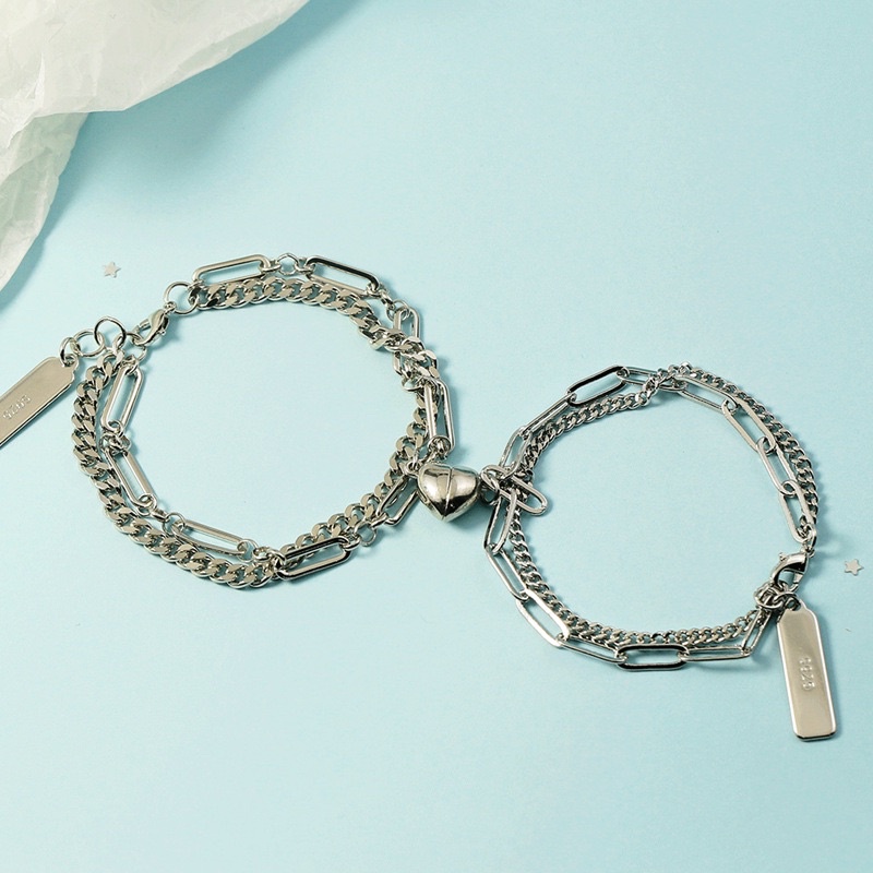 Vòng/Lắc tay đôi nam nữ tim