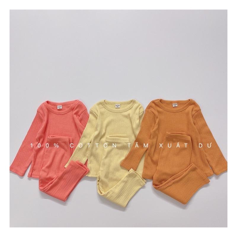 SET 3 BỘ TĂM TRƠN DÀI TAY UNISEX CHO BÉ