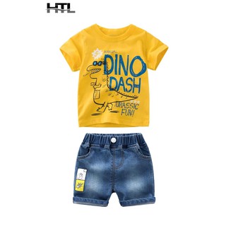 Sét đồ khủng Long DINO DASH và quần khung vuông cho bé