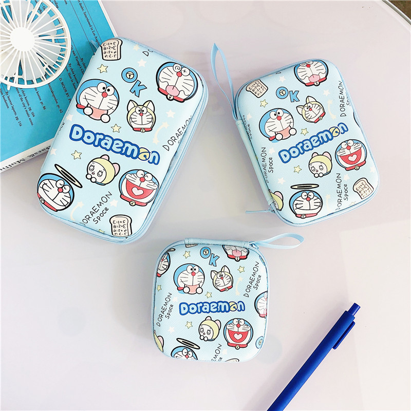 Dễ Thương Hộp Đựng Dây Cáp Sạc Đa Năng Hình Doraemon Đáng Yêu