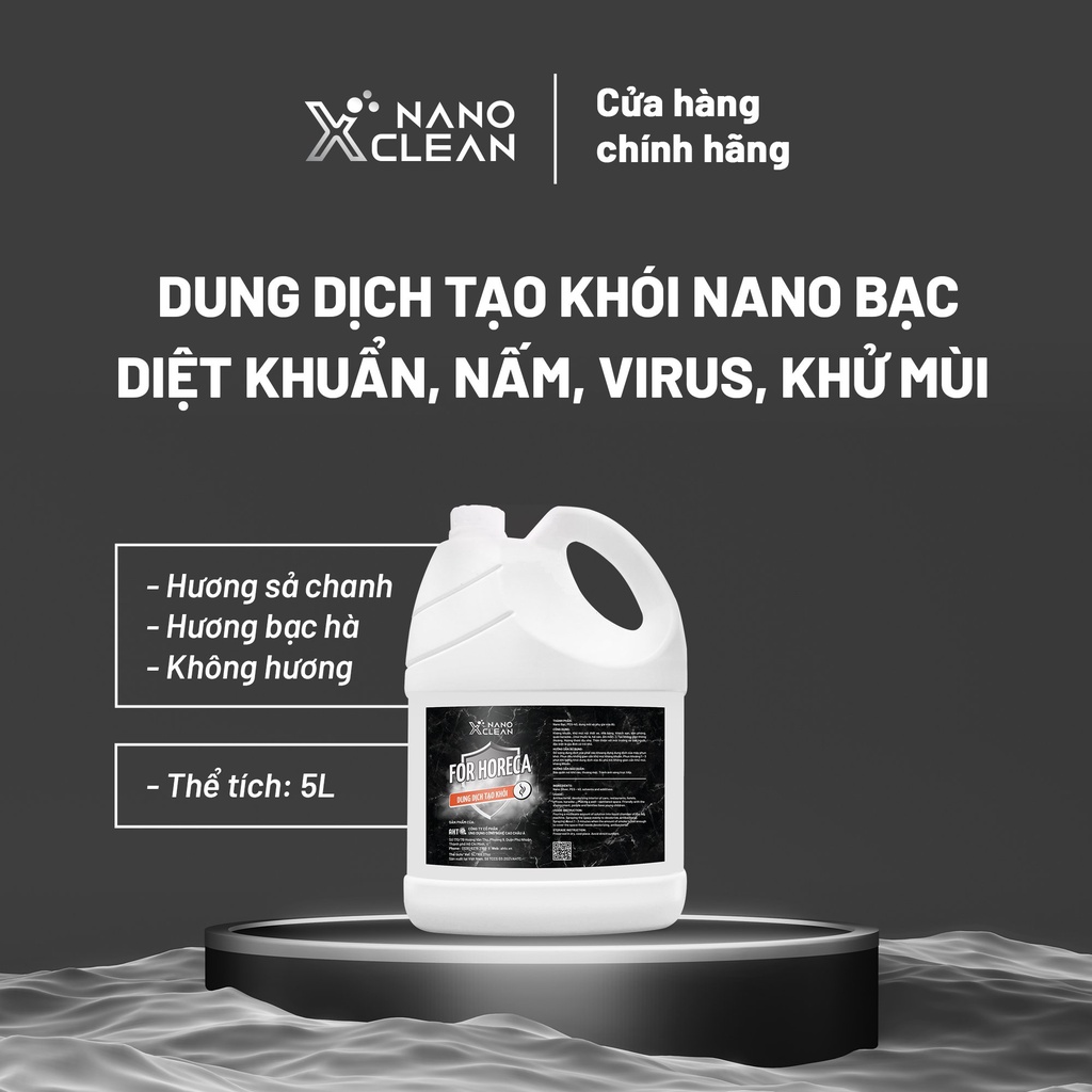 [COMBO 2] Dung dịch tạo khói, phun khói Nano Xclean For Horeca 5L-Diệt Khuẩn Khử Mùi nhà hàng, karaoke-Nano Bạc AHT Corp