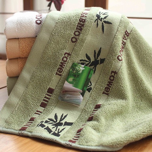 Khăn lau mặt vải cotton siêu mềm hoạ tiết lá tre