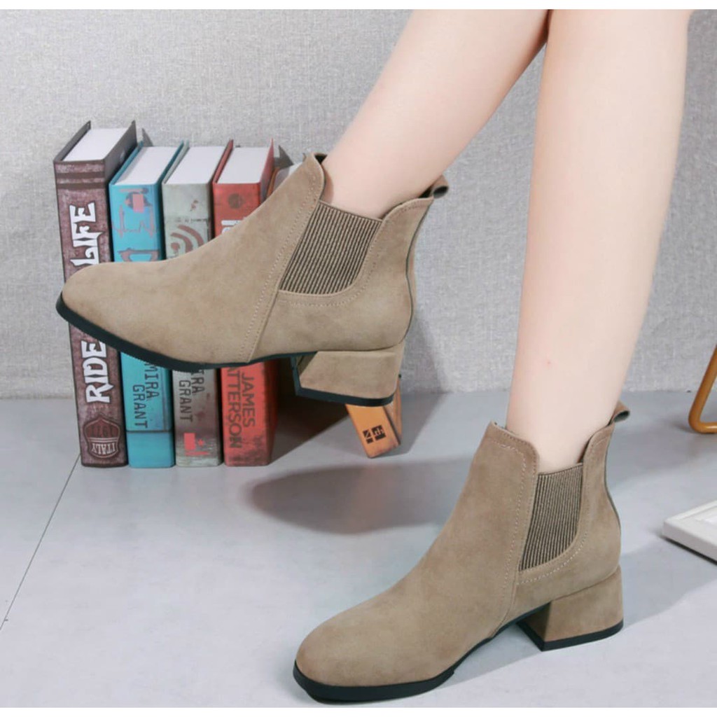 [QC CAO CẤP] BOOTS NỮ CHẤT LIỆU CO GIÃN KIỂU DÁNG SANG CHẢNH DA NHUNG MỀM CAO CẤP - BỐT NỮ CAO 3CM NHẬP KHẨU BAO BỀN ĐẸP