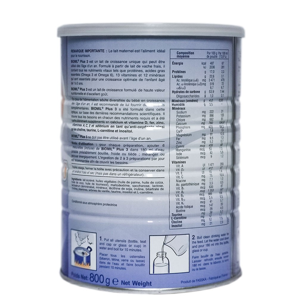 [CHÍNH HÃNG] Sữa Bột Biomil Plus 3 - Hộp 800g