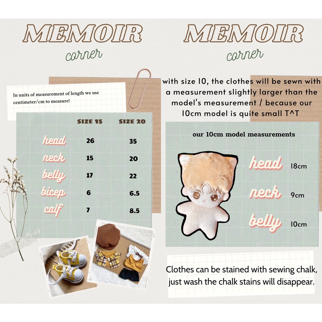 Outfit Doll 15cm & 20cm - Set đồ "Call me Patch"