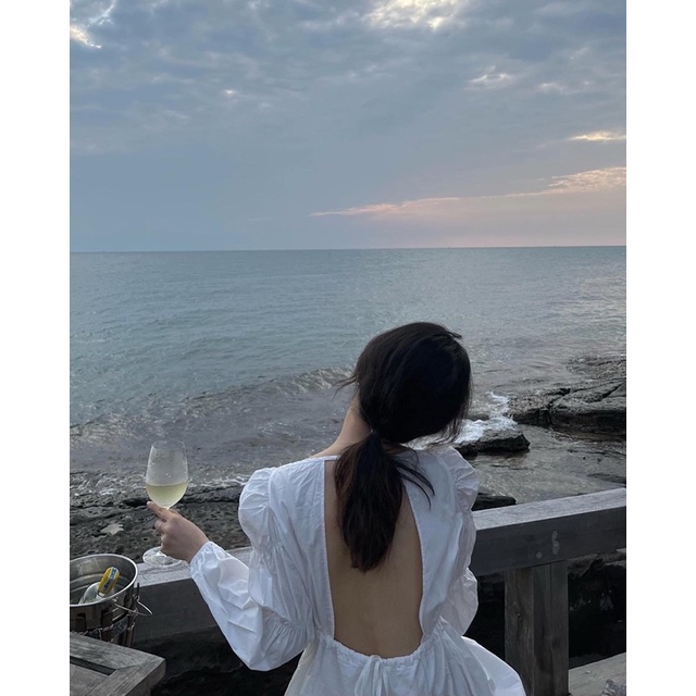 𝐦𝐢𝐫.𝐛𝐲𝐡𝐢: Mango Dress - đầm hở lưng tay nhún phồng