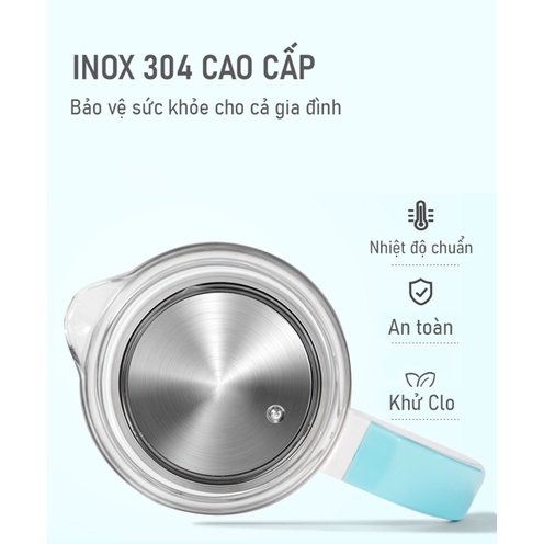 Bình đun nước pha sữa bonbebe bb41 1.2l khử clo