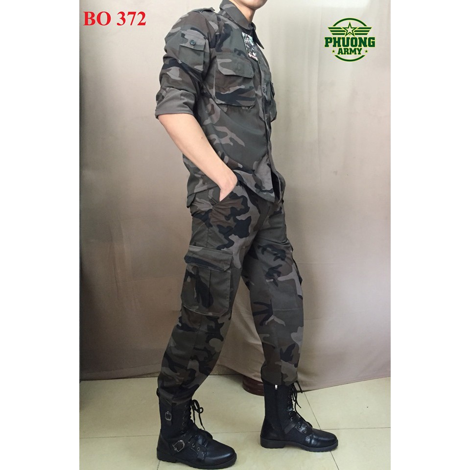 QUẦN ÁO LÍNH RẰN RI NÂU MÃ 372 | BigBuy360 - bigbuy360.vn