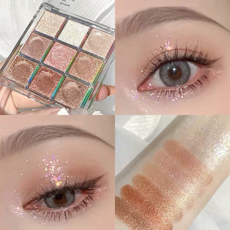 Bảng phấn mắt 9 màu nhũ lì bắt sáng ROTO Eyeshadow xinh xắn tiện lợi hot trend ROTO01 | BigBuy360 - bigbuy360.vn