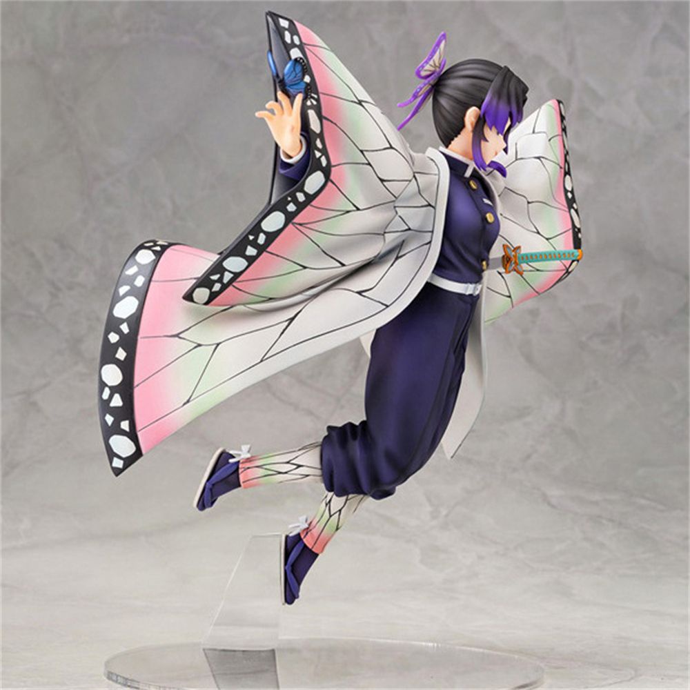 HARRIETT Cute Demon Slayer Figure Toy Figures Anime Demon Slayer Kochou Shinobu Figure PVC Action Decoration Model Doll Ornaments Collectible Doll Anime Action Figure Action Model Kimetsu No Yaiba
