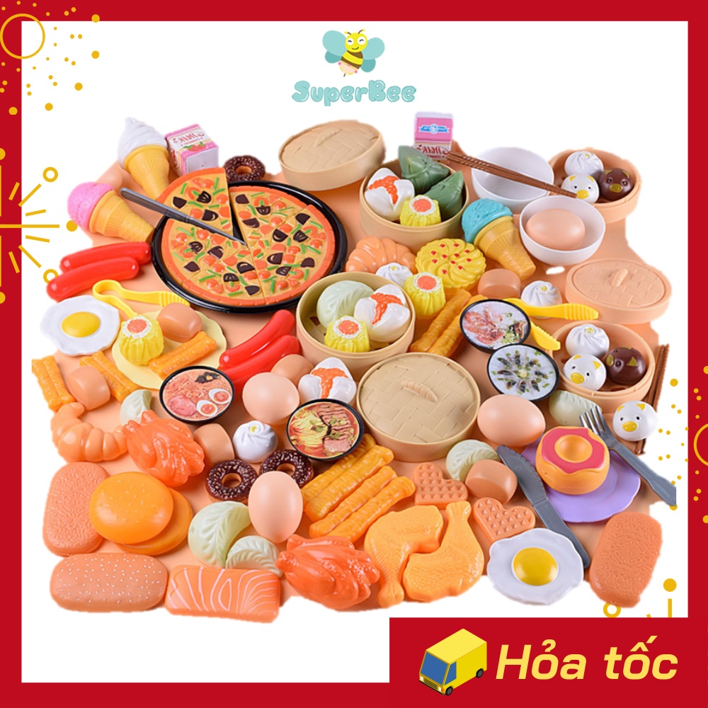 Bộ Đồ Chơi Nấu Ăn SuperBee, Mô Hình Nấu Ăn 31-84 Chi Tiết Đa Dạng, Trò Chơi Nhà Bếp Nhựa ABS An Toàn Cho Trẻ Em