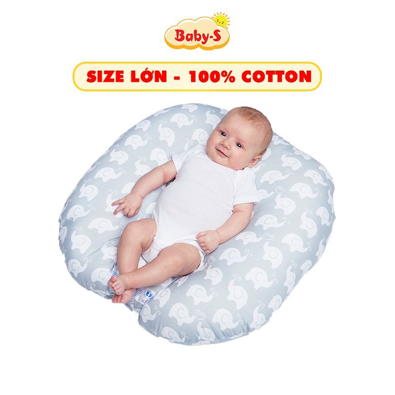 Gối chống trào ngược cho bé 0-2 tuổi chất cotton cao cấp size đại Baby-S – SSS011