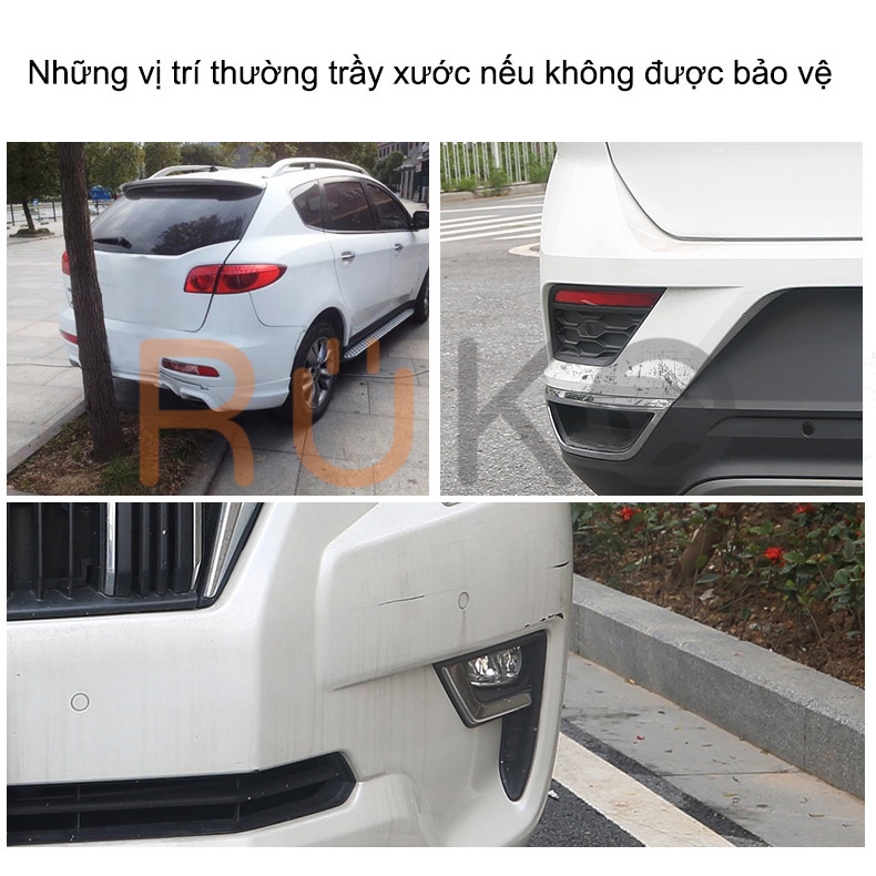 Bộ 2 dải bảo vệ chống trầy cản trước/ sau xe ô tô