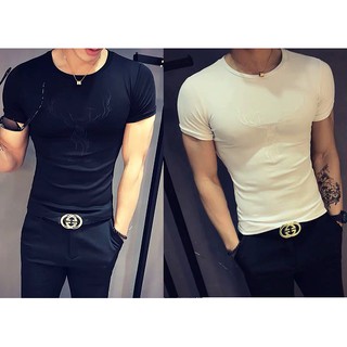 Áo thun body nam _ Áo thun gym body thêu cao cấp 2 MÀU