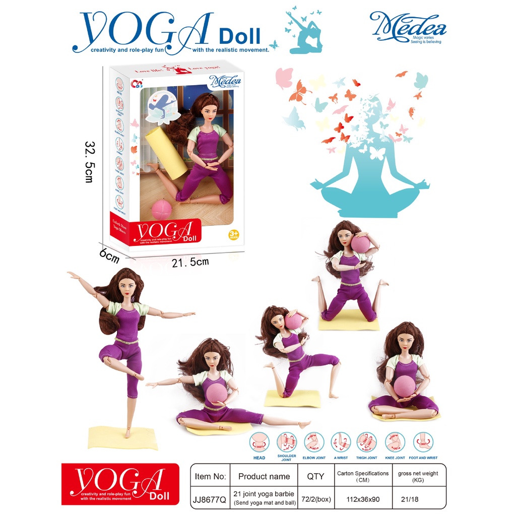 Búp Bê Tập yoga 30cm Kiểu Công Chúa Dễ Thương Cho Bé