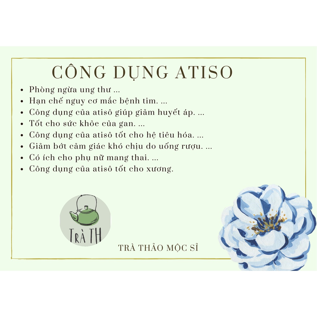 Atiso khô xanh đặc sản đà lạt hàm lượng chất sơ cao 100 gram_tinhoatrathaomoc