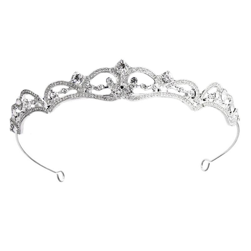Vương Miện Cài Tóc Đính Đá Pha Lê Nhân Tạo Phong Cách Hoàng Gia Vintage