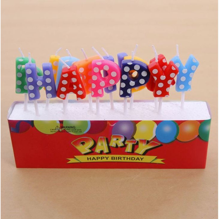 Nến Happy Birthday 7 Sắc Cầu Vồng