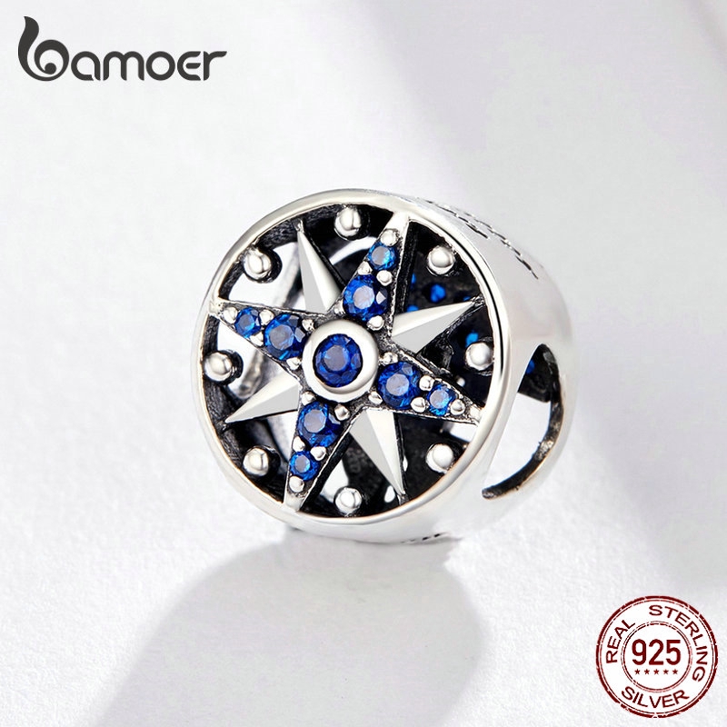 Bamoer Vòng Đeo Tay Bạc 925 Đính Đá Zircon Hình La Bàn Tròn Thời Trang Cho Nữ