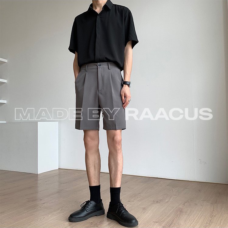 Quần short nam dáng âu PATOMI.chất tuyết mưa cạp chun co giãn, quần ngố nam dáng sooc ống suông phong cách Hàn Quốc QS04