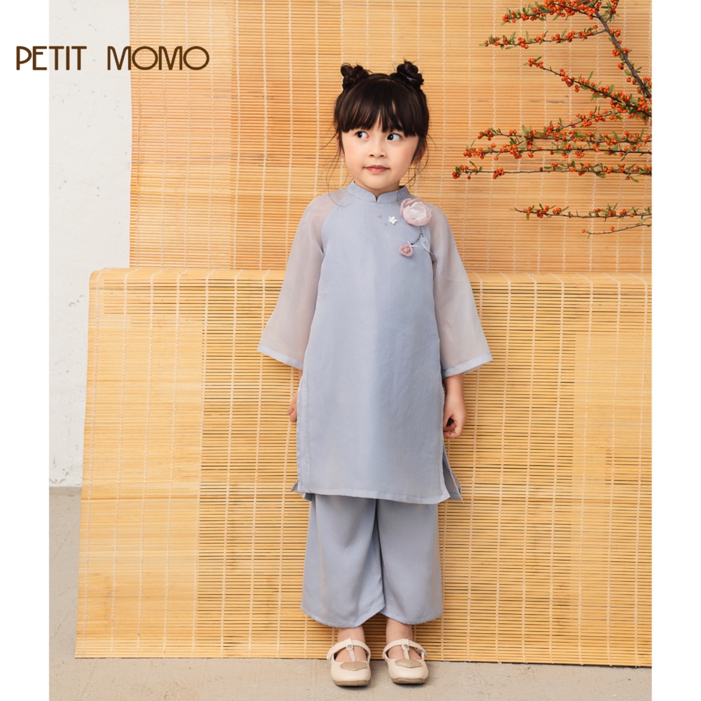 Áo Dài Cho Bé Organza Đính Hoa (922kg) PETIT MOMO H112