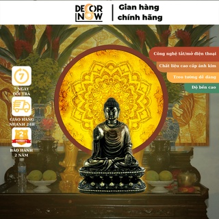 Đèn thờ hoa sen tranh trúc chỉ, đèn trang trí bàn thờ, hào quang cho tượng phật, MANDALA, DECORNOW-TC5  DECORNOW.VN