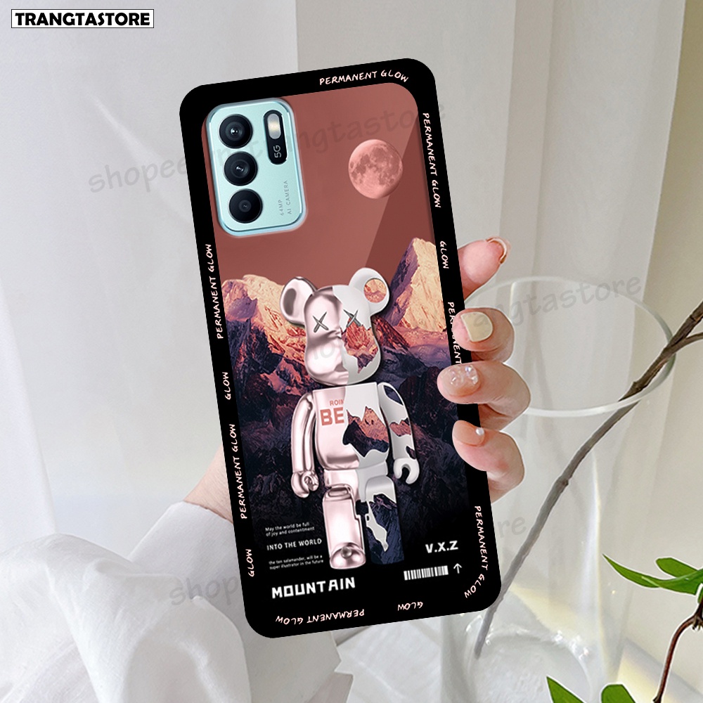 Ốp Oppo Reno6 / Reno6 Z 5G / Reno 6 Pro in hình gấu Bearbrick,Mountain,xanh,đen,đỏ giá rẻ