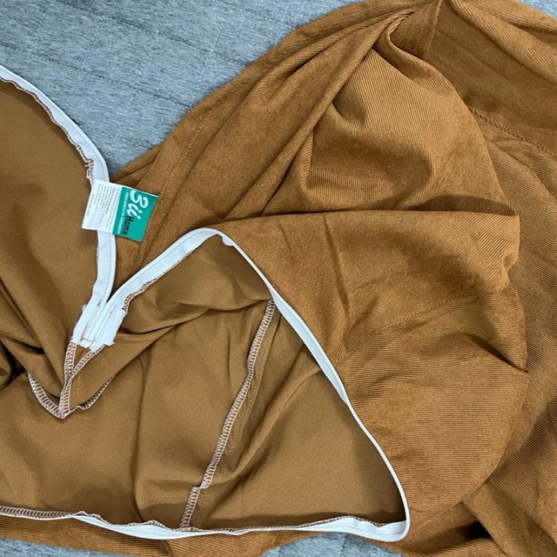 Vỏ Ghế Lười Hạt Xốp 3ii Home Hình Trái Lê Màu Nâu Size XL120x130cm L100x120cm M 80x100cm Chất Liệu Vải Nhung Gân Cao Cấp