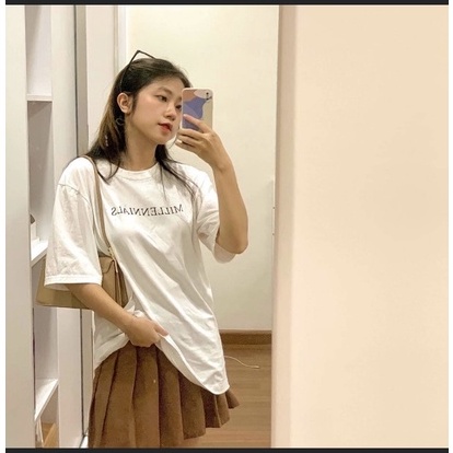 xả sốc Áo thun tay lỡ cotton 100% MILLEn