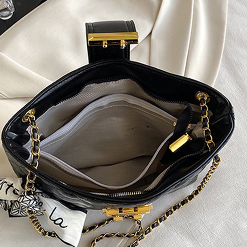 Túi Đeo Chéo Hình Vuông Cỡ Lớn Phối Dây Đeo Sợi Xích Thời Trang Cho Nữ