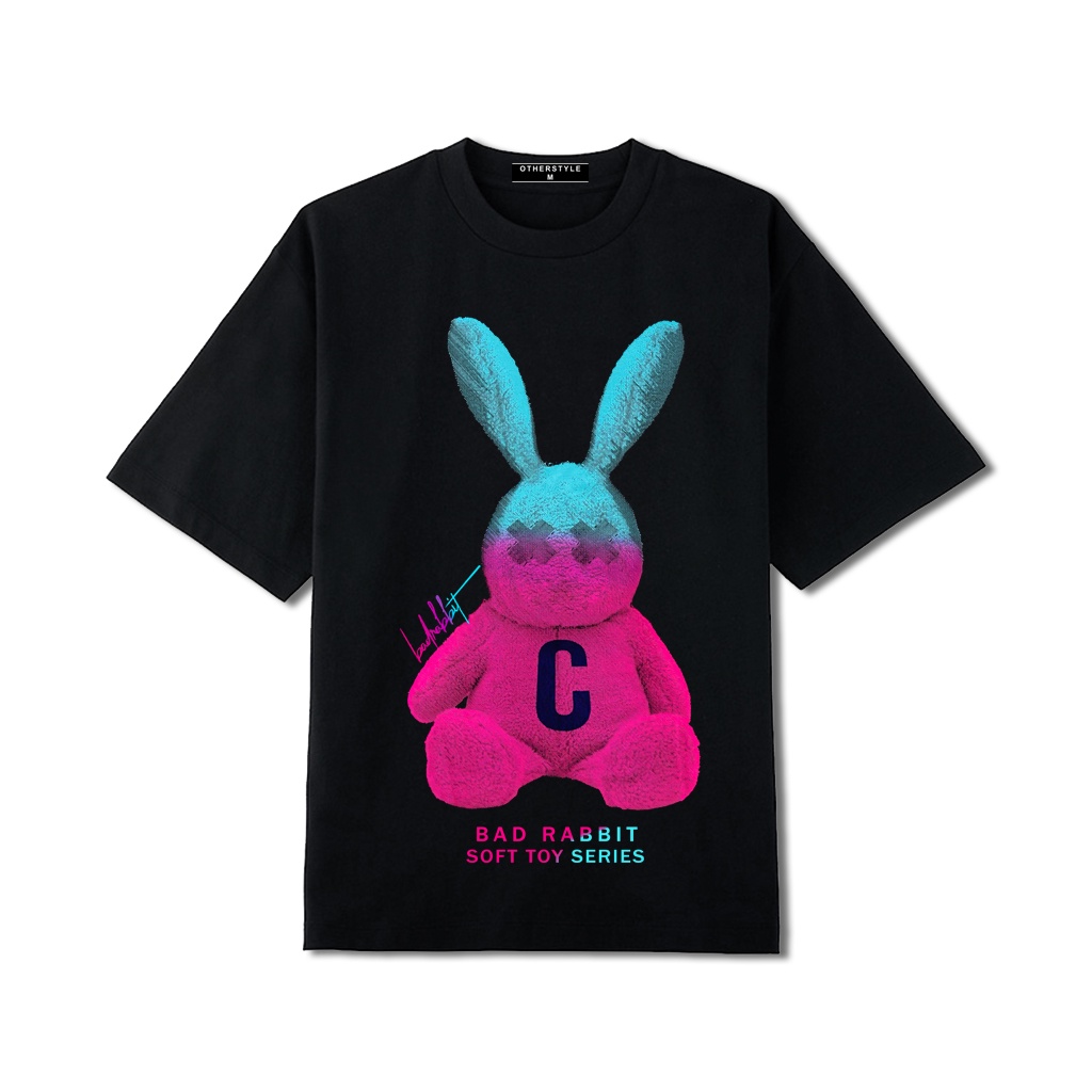 Áo thun unisex tay lỡ form rộng bad rabbit c, áo phông phom rộng cổ tròn chất cotton mềm mịn thương hiệu Otherstyle