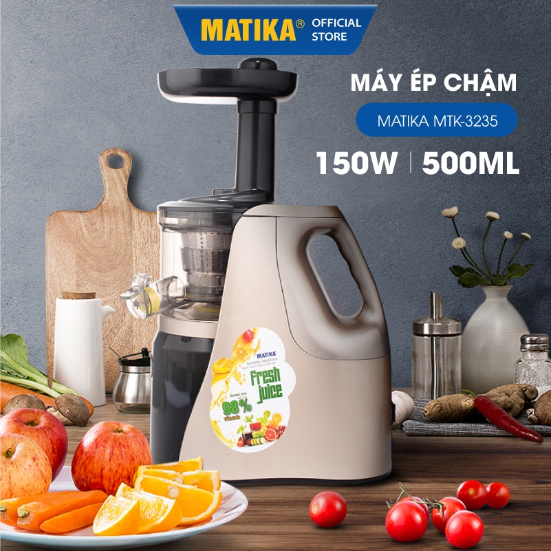 [Mã BMBAU300 giảm 10% đơn 499K] Máy Ép Chậm MATIKA 0.5L 150W MTK3235