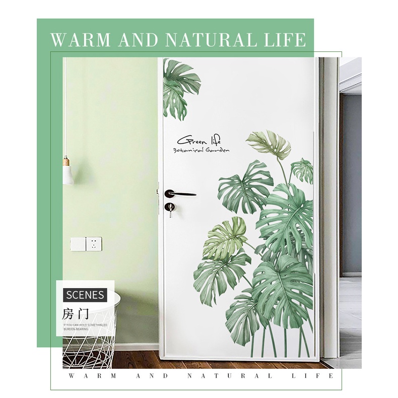 Decal dán tường lá cây nhiệt đới