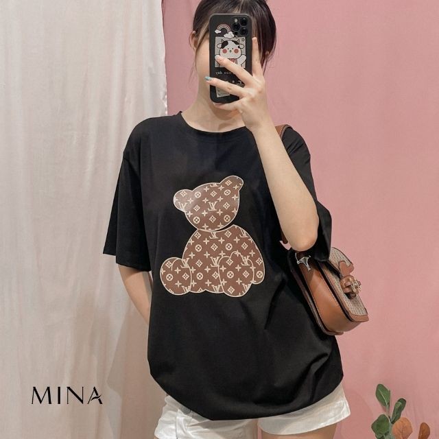 Áo phông nữ rộng, tay ngắn, không cổ unisex/ Áo thun form rộng thời trang ulzzang