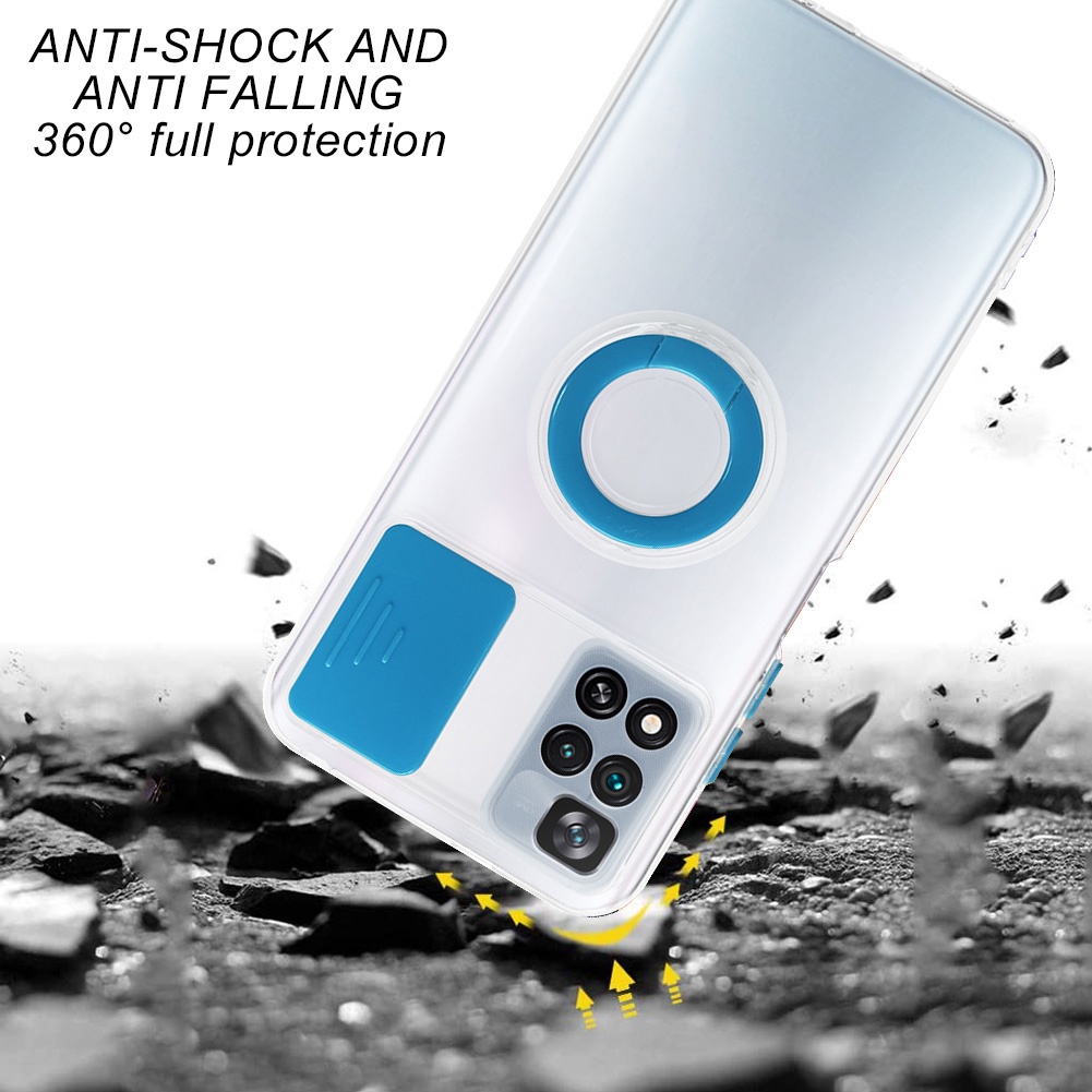 Slide Camera Ring Bracket Phone Case Vivo Y20 Y20s Y12s Y20i 2021 Y20s G Y11s Y12A Y30 Y30i Y50 Y12 Y15 Y17 Y11 Y1s Y91i Y91C 2020 Y31 2020 Y51 2020 Soft Clear Back Cover