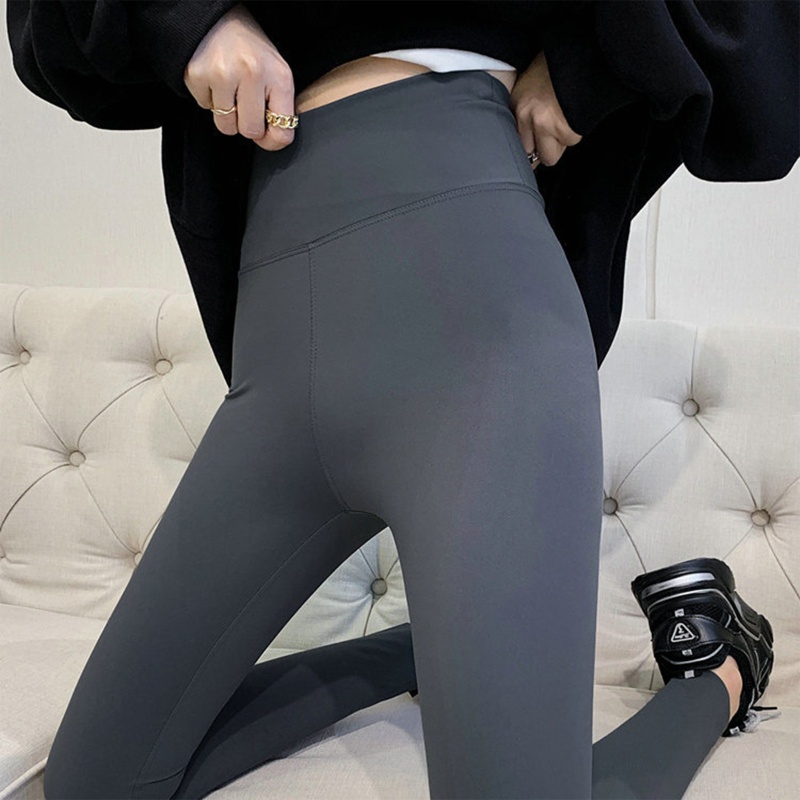 Quần Legging Thể Thao Lưng Cao Giả Da Cá Mập Co Giãn Ôm Dáng Quyến Rũ Cho Nữ