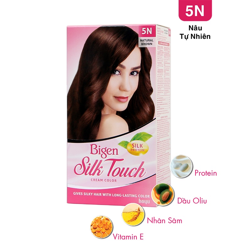 Nhuộm tóc cao cấp Bigen Silk Touch Cream Color 5N nâu tự nhiên