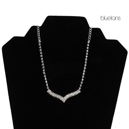 Bộ Vòng cổ + Bông Tai Đính Đá Thời Trang Cho Nữ