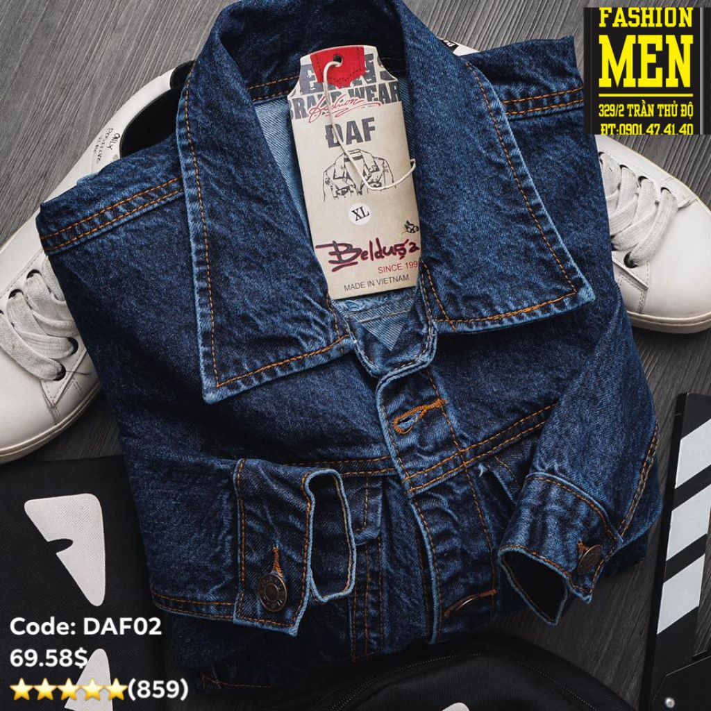 Áo Khoác Jean Nam Trung Niên, Hàng Cao Cấp ,Chất Vải Cotton Chuẩn Loại 1, Áo Bò Nam Trung Niên ,BIGSIZE 95Kg