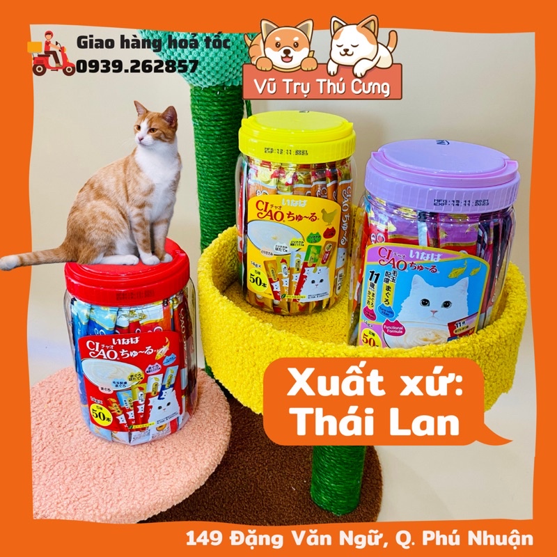Súp thưởng Ciao Thái Lan cho mèo, hộp 50 thanh