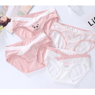 Set combo 4 quần lót bầu cotton co dãn màu hồng