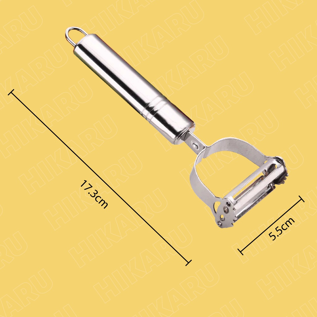 Nạo Rau Củ Quả Thông Minh 2 Lưỡi Inox 304 HIKARU, Bào Mọi Loại Rau Củ Quả, Nạo Rễ Củ Khoai, Sắn_HK-NA-009