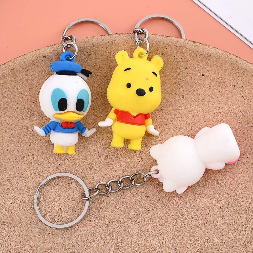 Móc khóa MMULCK hình chuột Mickey/ Minnie/ vịt Donald bằng PVC dễ thương cho bé