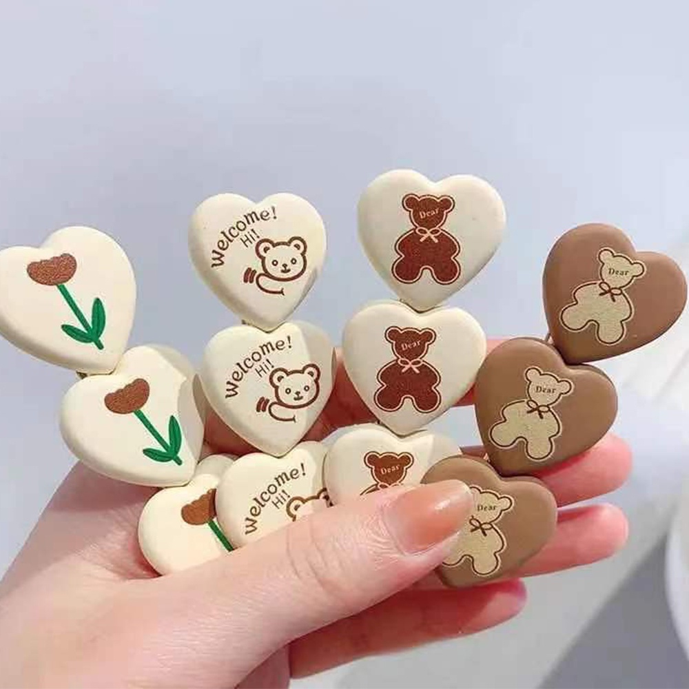 Kẹp tóc bằng acrylic hình hoa tulip/gấu dễ thương cho bé gái