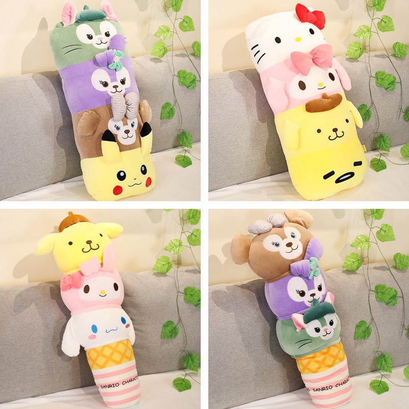 SANRIO Gối Ôm Nhồi Bông Dài 70CM Hình Mèo Hello Kitty Kuromi Cinnamon Stella Duffy Nhật Bản Đáng Yêu