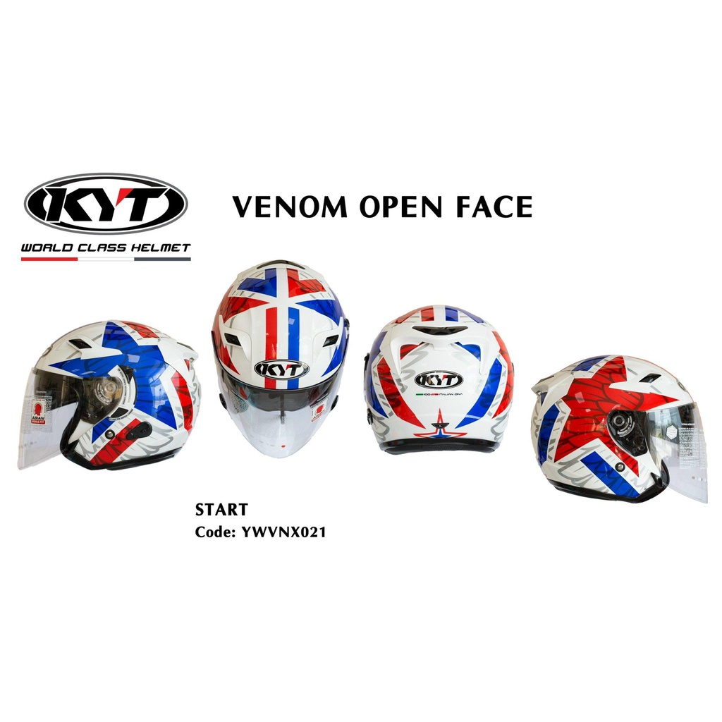 Nón bảo hiểm KYT 3/4 , Mũ bảo hiểm KYT 3/4 Venom
